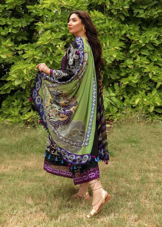 3 Piece Unstitched Embroidered Lawn Suit | D-2503-B